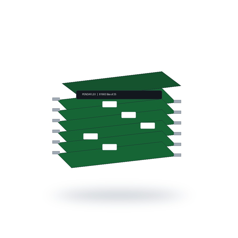Pendaflex Reinforced Hanging File Folders Letter Size 1/5-Cut Tabs Box of 25 Green