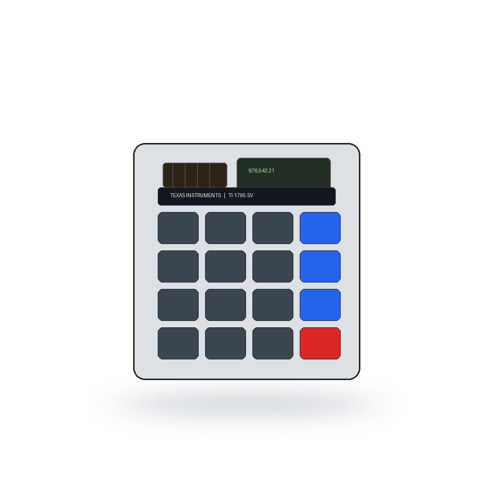 Texas Instruments TI-1795 SV Commercial SuperView Desktop Calculator